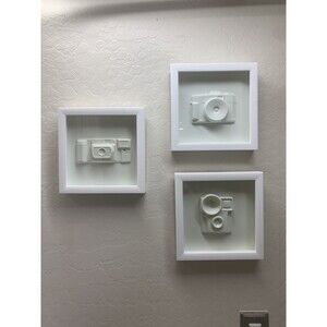 Gift For Photographers Office Photography Neutral Cream Set of 3 Camera Images